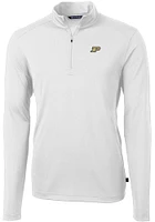 Mens Purdue Boilermakers Cutter and Buck Virtue Eco Pique Qtr Zip Pullover