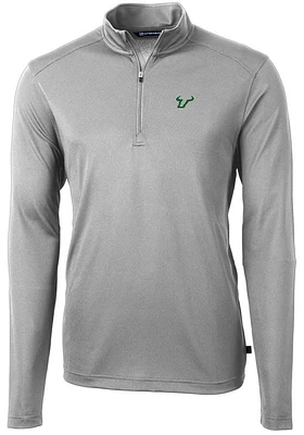 Cutter and Buck South Florida Bulls Mens Virtue Eco Pique Long Sleeve Qtr Zip Pullover