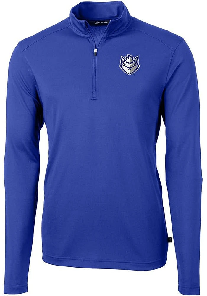 Cutter and Buck Saint Louis Billikens Mens Virtue Eco Pique Long Sleeve Qtr Zip Pullover