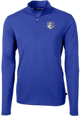 Cutter and Buck Saint Louis Billikens Mens Virtue Eco Pique Long Sleeve Qtr Zip Pullover