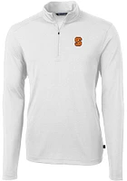 Cutter and Buck Syracuse Orange Mens Virtue Eco Pique Long Sleeve Qtr Zip Pullover
