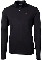 Cutter and Buck Texas Longhorns Mens Virtue Eco Pique Long Sleeve Qtr Zip Pullover