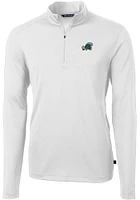 Cutter and Buck Tulane Green Wave Mens Virtue Eco Pique Long Sleeve Qtr Zip Pullover