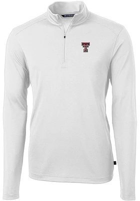 Cutter and Buck Texas Tech Red Raiders Mens Virtue Eco Pique Long Sleeve 1/4 Zip Pullover