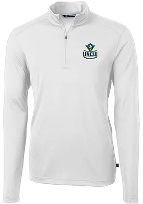 Cutter and Buck UNCW Seahawks Mens Virtue Eco Pique Long Sleeve Qtr Zip Pullover