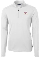 Cutter and Buck Virginia Tech Hokies Mens Virtue Eco Pique Long Sleeve Qtr Zip Pullover