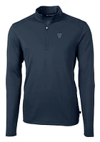 Cutter and Buck Villanova Wildcats Mens Navy Blue Virtue Eco Pique Long Sleeve Qtr Zip Pullover