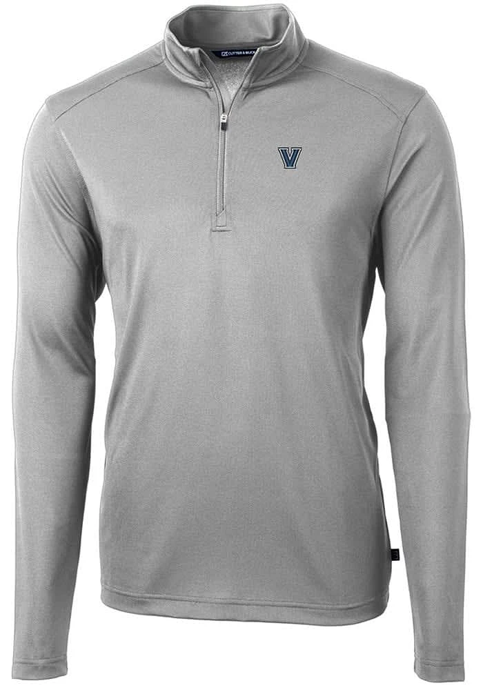 Cutter and Buck Villanova Wildcats Mens Virtue Eco Pique Long Sleeve Qtr Zip Pullover