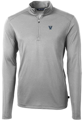 Cutter and Buck Villanova Wildcats Mens Virtue Eco Pique Long Sleeve Qtr Zip Pullover
