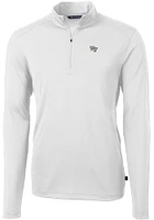 Cutter and Buck Wake Forest Demon Deacons Mens White Virtue Eco Pique Long Sleeve Qtr Zip Pullov..