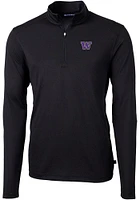 Mens Washington Huskies Cutter and Buck Virtue Eco Pique Qtr Zip Pullover