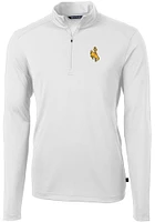 Cutter and Buck Wyoming Cowboys Mens Virtue Eco Pique Long Sleeve Qtr Zip Pullover