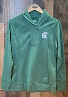 Cutter and Buck Michigan State Spartans Womens Green Shorline Qtr Zip