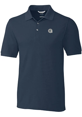 Cutter and Buck Georgetown Hoyas Mens Navy Blue Advantage Short Sleeve Polo