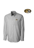 Cutter and Buck Missouri Tigers Mens Black Tattersall Long Sleeve Dress Shirt