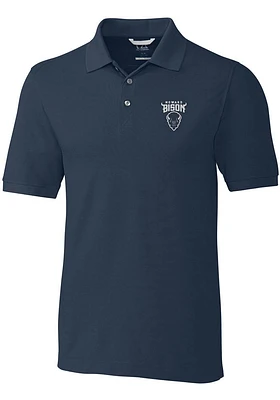 Cutter and Buck Howard Bison Mens Navy Blue Advantage Short Sleeve Polo