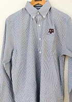 Cutter and Buck Texas A&M Aggies Mens Black Tattersall Long Sleeve Dress Shirt