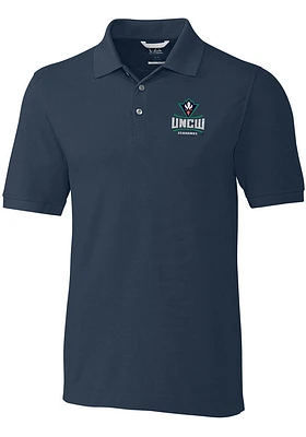 Cutter and Buck UNCW Seahawks Mens Navy Blue Advantage Short Sleeve Polo