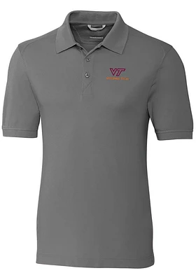 Cutter and Buck Virginia Tech Hokies Mens Advantage Short Sleeve Polo