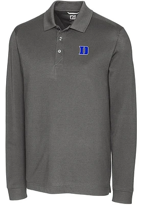 Cutter and Buck Duke Blue Devils Mens Advantage Pique Long Sleeve Polo Shirt