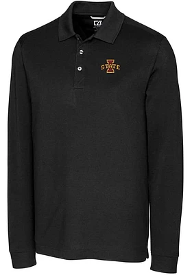 Cutter and Buck Iowa State Cyclones Mens Advantage Pique Long Sleeve Polo Shirt
