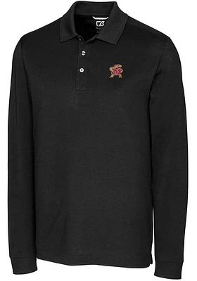Cutter and Buck Maryland Terrapins Mens Advantage Pique Long Sleeve Polo Shirt