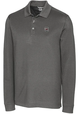 Cutter and Buck South Carolina Gamecocks Mens Advantage Pique Long Sleeve Polo Shirt