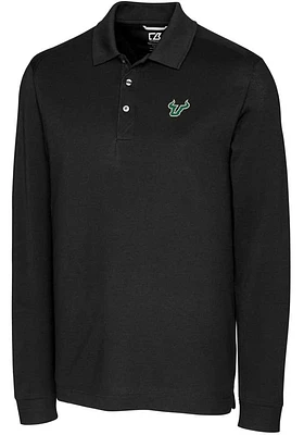 Cutter and Buck South Florida Bulls Mens Advantage Pique Long Sleeve Polo Shirt