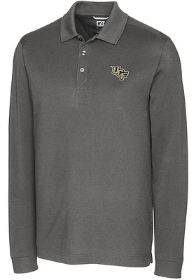 Cutter and Buck UCF Knights Mens Advantage Pique Long Sleeve Polo Shirt