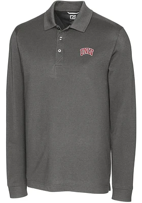 Cutter and Buck UNLV Runnin Rebels Mens Advantage Pique Long Sleeve Polo Shirt