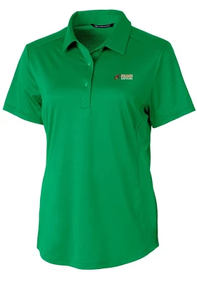 Cutter and Buck Florida A&M Rattlers Womens Kelly Green Prospect Textured Short Sleeve Polo Shir..