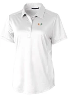Cutter and Buck Miami Hurricanes Womens Prospect Textured Short Sleeve Polo Shirt