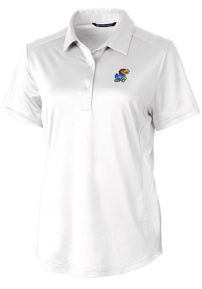 Cutter and Buck Kansas Jayhawks Womens Prospect Textured Short Sleeve Polo Shirt
