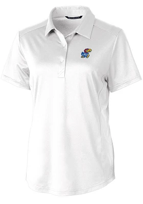 Cutter and Buck Kansas Jayhawks Womens Prospect Textured Short Sleeve Polo Shirt