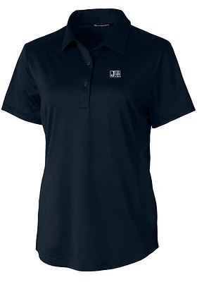Cutter and Buck Jackson State Tigers Womens Navy Blue Prospect Textured Short Sleeve Polo Shirt