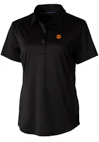 Cutter and Buck Clemson Tigers Womens Prospect Textured Short Sleeve Polo Shirt
