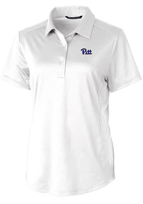 Womens Pitt Panthers Cutter and Buck Prospect Textured Short Sleeve Polo Shirt