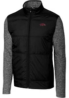 Cutter and Buck Arkansas Razorbacks Mens Black Stealth Hybrid Quilted Medium Weight Jacket