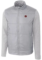 Cutter and Buck Auburn Tigers Mens Grey Stealth Hybrid Quilted Medium Weight Jacket