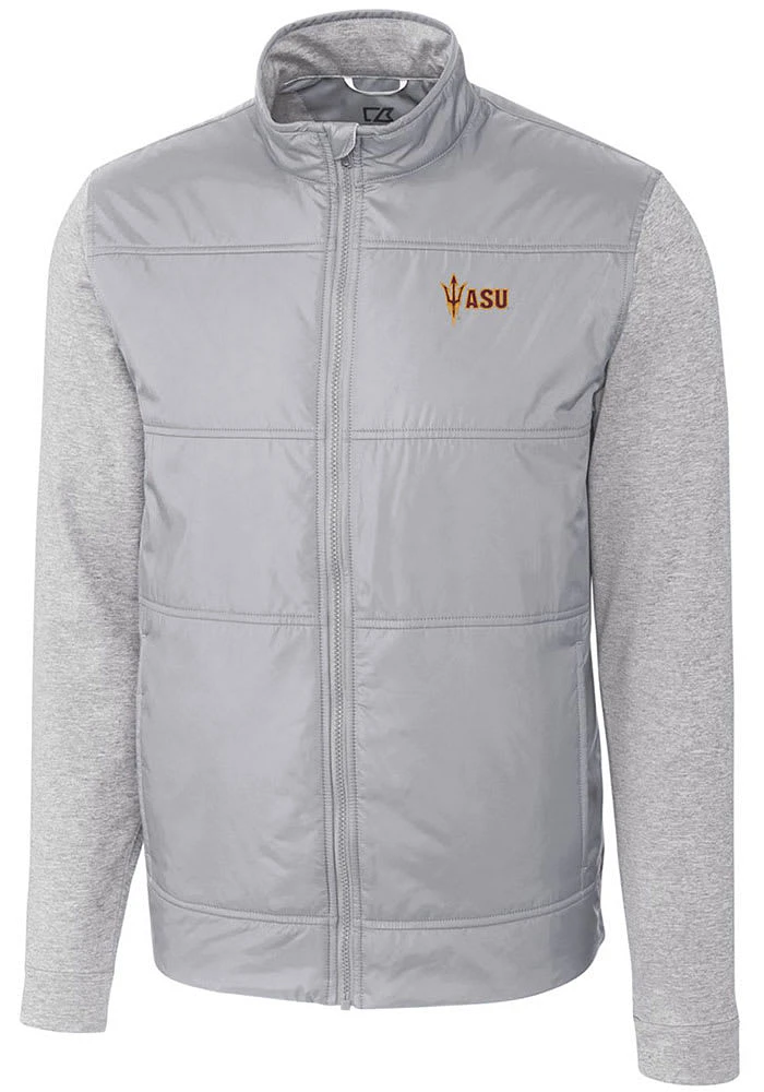 Cutter and Buck Arizona State Sun Devils Mens Stealth Hybrid Quilted Medium Weight Jacket
