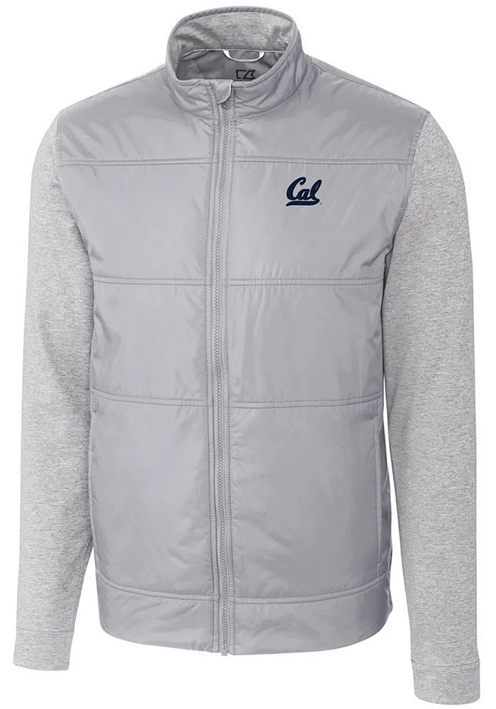 Cutter and Buck Cal Golden Bears Mens Grey Stealth Hybrid Quilted Medium Weight Jacket