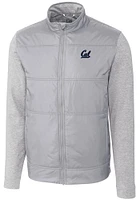 Cutter and Buck Cal Golden Bears Mens Grey Stealth Hybrid Quilted Medium Weight Jacket