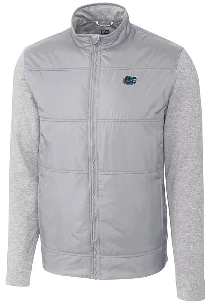 Cutter and Buck Florida Gators Mens Stealth Hybrid Quilted Medium Weight Jacket