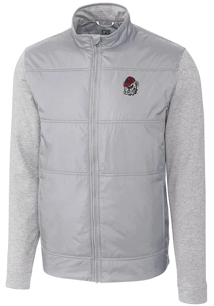 Cutter and Buck Georgia Bulldogs Mens Grey Stealth Hybrid Quilted Medium Weight Jacket