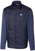 Cutter and Buck North Carolina Tar Heels Mens Navy Blue Stealth Hybrid Quilted Medium Weight Jacke..