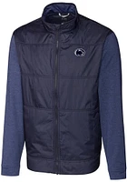 Mens Penn State Nittany Lions Navy Blue Cutter and Buck Stealth Hybrid Quilted Medium Weight Jac..