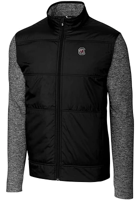 Cutter and Buck South Carolina Gamecocks Mens Black Stealth Hybrid Quilted Medium Weight Jacket