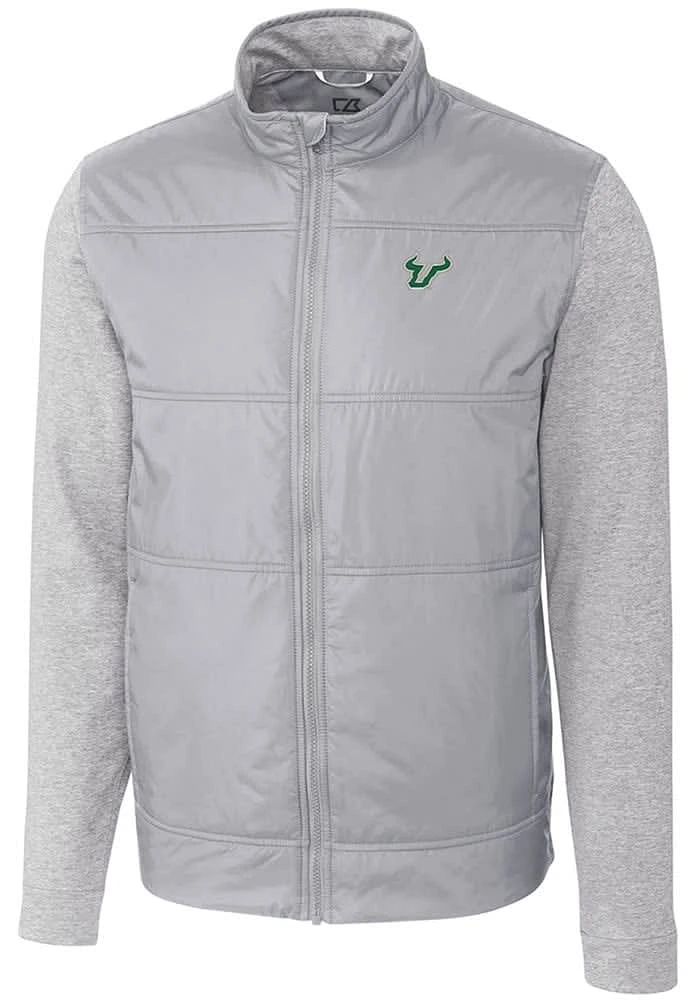 Cutter and Buck South Florida Bulls Mens Stealth Hybrid Quilted Medium Weight Jacket