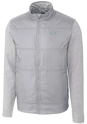 Cutter and Buck Southern University Jaguars Mens Grey Stealth Hybrid Quilted Medium Weight Jacke..