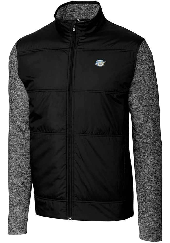 Cutter and Buck Southern University Jaguars Mens Black Stealth Hybrid Quilted Medium Weight Jack..